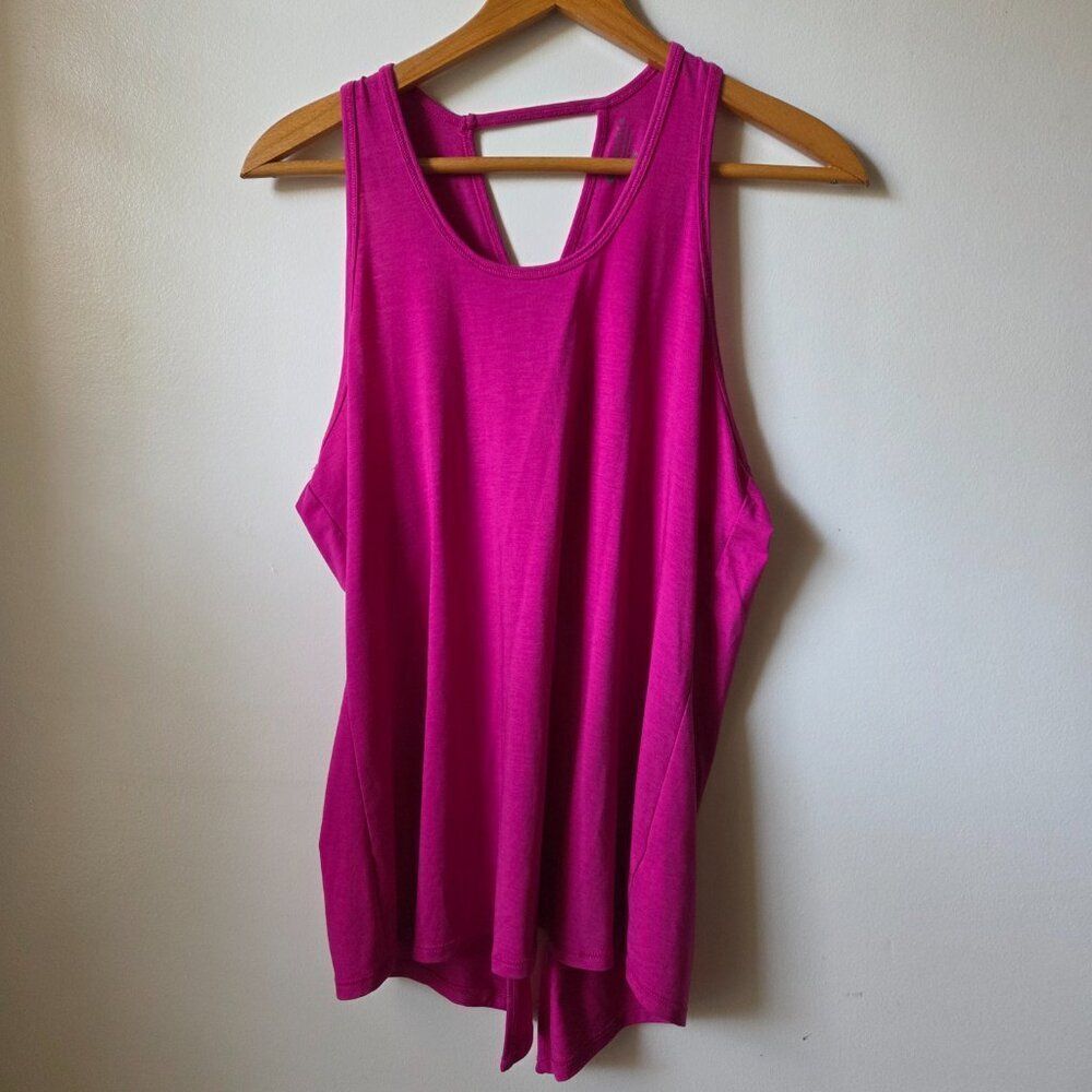 EUC ATHLETA PINK X WRAP BACK TANK TOP SIZE SMALL